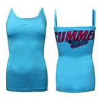 Nike Summer Forever Girls Tank Top Casual Vest Blue 422970 440 Textile - Size X-Large