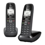 Gigaset AS405 Duo - Téléphone sans fil avec ID d'appelant - DECT\GAP - noir + combiné supplémentaire