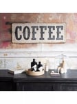 One.World Clovelly 'Coffee' Metal Wall Plaque, 33 x 90cm, Weathered Black