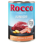 Rocco Junior 6 x 400 g - Storfe med laks & poteter