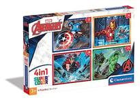 Clementoni - 21525 - Puzzle 4 en 1 - Les Avengers - 4 puzzles de 12, 16, 20 et 24 pièces - Jeu Educatif, de Réflexion et de Patience - 19 x 14 Cm - À Partir de 3 ans