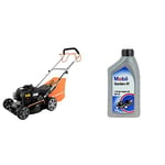 Yard Force - Tondeuse à Gazon Thermique 125cc - Largeur de Coupe 41cm avec Moteur à Essence Briggs & Stratton 300E & Mobil Garden Oil 4T, 1L