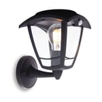 Applique murale solaire rétro led IP44, 400 lumens, détecteur de mouvement, avec ampoule, Noir - SO2011AR - Xanlite