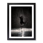 Dancing In The Rain In Abstract Modern Framed Wall Art Print, Ready to Hang Picture for Living Room Bedroom Home Office Décor, Black A4 (34 x 25 cm)