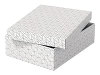 Esselte - Presentkartong - Medelstor - 36 Cm X 26.5 Cm X 10 Cm - Vit - Paket Med 3