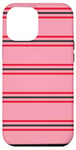 Coque pour iPhone 12 Pro Max Rose et rouge rayé mignon girly esthétique Preppy Stripe