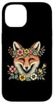 Coque pour iPhone 14 Couronne de fleurs de renard