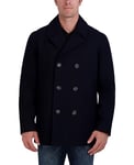 Nautica Men's Classic Double Breasted Peacoat Pea Coat, Dark Navy, S