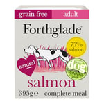 Forthglade Wet Dog Food (18 x 395g Trays) - Adult 1 year +, Grain Free with Salmon and Vegetables, Stomach Sensitive Dog Food with Natural Ingredients, Complete Hypoallergenic Dog Food