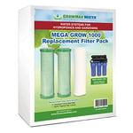 Lot de 3 filtres pour équipement Mega Grow 1000, 2 filtres à charbon bloc + 1 filtre à sédiments de 5 microns. GrowMax Water.