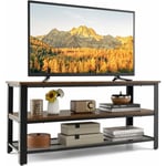 Meuble tv 3 Étagères, Banc tv pour Télé 50 Pouces au Max, Étagère de Rangement Ouvertes, Cadre en Métal, Console tv Industriel pour Salon, Chambre,