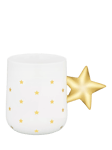 Alessi Christmas Star Porcelain Mug, 370ml, White/Gold