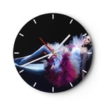 Horloge murale en verre 40x40cm Femme myst?re robe �l�gant Wall Clock