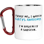 Tongue in Peach Carabiner Mug | Camper Cup | Thermal Mugs | I'm Basically A Surgeon Banter TV Show | Secret Santa | Nature Lover | Outdoors Walking | CMBH55