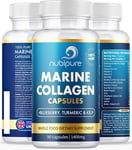 High Strength Marine Collagen 1400MG Tablets - with Turmeric & Kelp - Skin, Hair