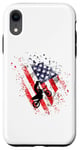 Coque pour iPhone XR Moto Drapeau Américain Motocross