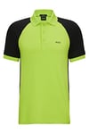 BOSS Mens Pauletech Performance-Stretch Slim-fit Polo Shirt with Colour-Blocking Green