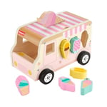 Fisher-Price Coffret Camion de Glace avec trieur de formes en bois, jeu d’éveil avec 8 pièces en bois à partir de 18 mois, HXT86