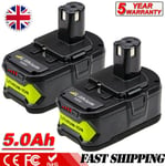 2Pack For RYOBI P108 ONE+ PLUS 18V 5.0Ah Lithium Battery RB18L50 RB18L40 OEM New