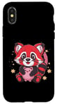 Coque pour iPhone X/XS Panda kawaii rouge avec tirelire