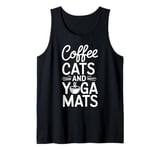 Funny Coffee Cats & Yoga Mats Mindful Spiritual Workout Tank Top