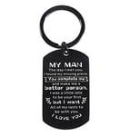 BESPMOSP Gifts For Boyfriend Husband Anniversary Keychain Valentine Day Gift Boyfriend Husband Keyring (MY MAN)