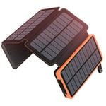 A ADDTOP Solar Charger Power Bank - 25000mAh Fast Charging Portable Charger with 4 Solar Panels Solar Cell Phone Charger External Battery Pack for Phone Tablet Orange