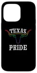 Coque pour iPhone 14 Pro Max Drapeau arc-en-ciel pour le mois de la Gay Pride du Texas