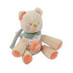 Nattou Mini-Peluche Musicale en Coton et Velours, avec Musique, Chat Lana, Env. 23 cm, Mila, Zoë et Lana, Beige