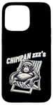 Coque pour iPhone 15 Pro Max Jeu de mots drôle de singe chimpanzé « Chimpan-zzz »