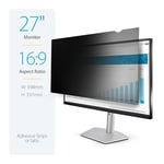 StarTech.com Monitor Privacy Screen for 27 inch PC Display - Computer Screen Security Filter - Blue Light Reducing Screen Protector Film - 16:9 WideScreen - Matte/Glossy - +/-30 Degree (PRIVSCNMON27)