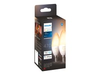 Philips Hue White Ambiance - Led-Glödlampa - Form: B39 - E14 - 4 W (Motsvarande 25 W) - Klass G - Varmt Vitt Till Svalt Dagsljus - 2200-6500 K (Paket Om 2)