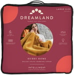 Dreamland Deluxe Velvet Mustard Heated Throw - Large