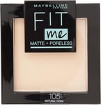 Maybelline Fit Me Matte + Powerless Powder Foundation - 105 Natural Ivory *NEW*