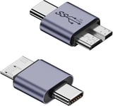 Usb C À Micro B 10Gbps Disque Dur Externe Adaptateur Usb Type C Mâle À Usb3.0 Micro B Mâle Donnée Charger Connecteur, Pour Disque Dur Externe Ssd Chiffre Appareil Photo Tablet Phone, 2Pcs[X3368]