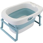 Baignoire Pliable BéBé Avec Coussin,Portable Ie Bain de Bébé Économie D'espace,bleu