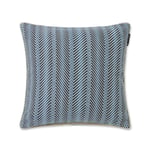 Zig Zag Printed Linen/Cotton Pillow Cover Blue/Beige, 50x50, Lexington