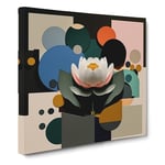 Lotus Flower Suprematism No.1 Canvas Wall Art Print Ready to Hang, Framed Picture for Living Room Bedroom Home Office Décor, 50x50 cm (20x20 Inch)