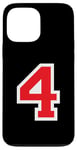 iPhone 13 Pro Max Jersey Number Uniform #4 Red, Four 4th Case