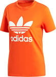 Adidas Women's TREFOIL TEE TREFOIL TEE T-shirt, Orange, 22 (Manufacturer Size: 48)