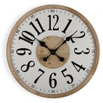 Eriline Horloge Murale pour la Cuisine, le Salon, la Salle à Manger ou la Chambre. Pendule Murale, , Dimensions (h x l x l) 60 x 5,2 x 60 cm, Bois