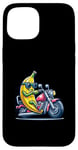 Coque pour iPhone 15 Banane Moto Cool Conduire Amusant Lunettes