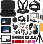 Kit d' Accessoires pour GoPro Hero 13 Black, Caméra d'action Comprenant boitier étanche, Protection D'écran, Un Support de vélo, Poignée Flottante.[G120]