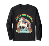 Funny Hanukkah Jewnicorn Unicorn Girl LGBT Jewish Chanukah Long Sleeve T-Shirt