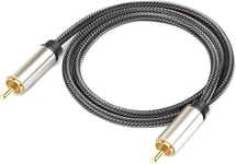 Cable coaxial audio num¿¿rique, HiFi 5.1 SPDIF RCA vers RCA male vers male, pour cable coaxial SPDIF/audio num¿¿rique et vid¿¿o composite (taille : 2 m), 2m