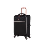 IT Luggage Black & Rose Gold Divinity Soft Shell Suitcase