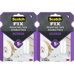 Ruban de fixation pour Scotch-Fix Mirror 4496W-1950-P, 19mmx5m, 1 rouleau/paquet, (L'emballage peut varier) (Lot de 2)