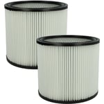 Lot de 2x filtres à cartouche compatible avec ShopVac Pro 30 pw, 1300 Inox, 1300, 30, Super 30 aspirateur - Filtre plissé - Vhbw