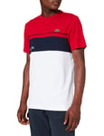 Lacoste Men's TH9561 T-Shirt, Rubis/Blanc-Marine, L