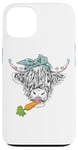 iPhone 13 Cute Highland Cow Easter Spring Season Eggs Carrot Bandana Case